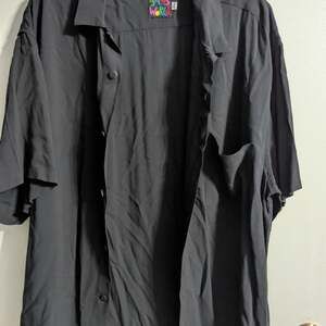 Vintage Jams World Shirt Men's Extra Large XL Gray Hawaiian Rayon Aloha 90s